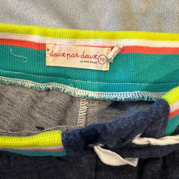 DEUX PAR DEUX Boys Size 10 Navy Blue & Yellow Swim Trunks Swimming Shorts - Picture 3 of 3